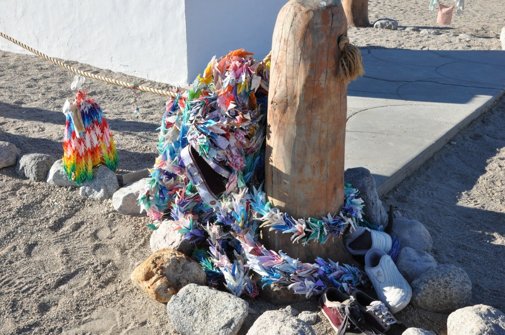 Origami left by visitors