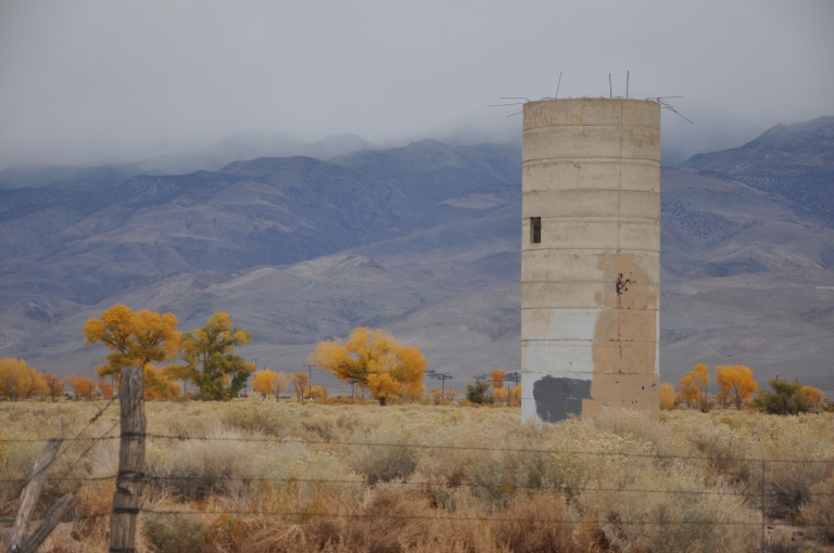 Abandoned silo where once was a farm. This is a common site throughout the Owens valley.