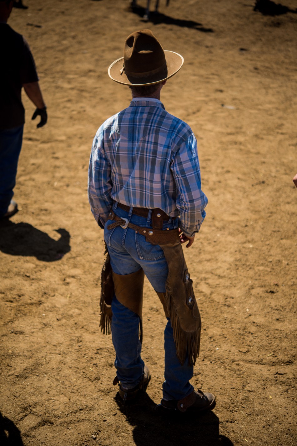 This is the vet - one is always on hand during the branding procedure.