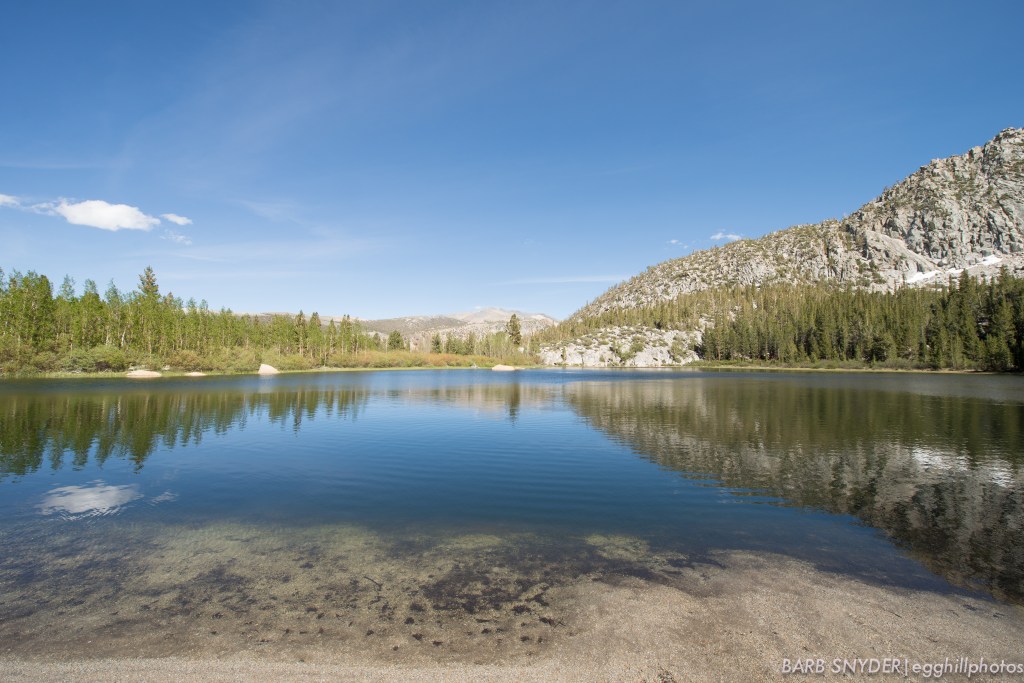 Before the wind started ruffling the water.
