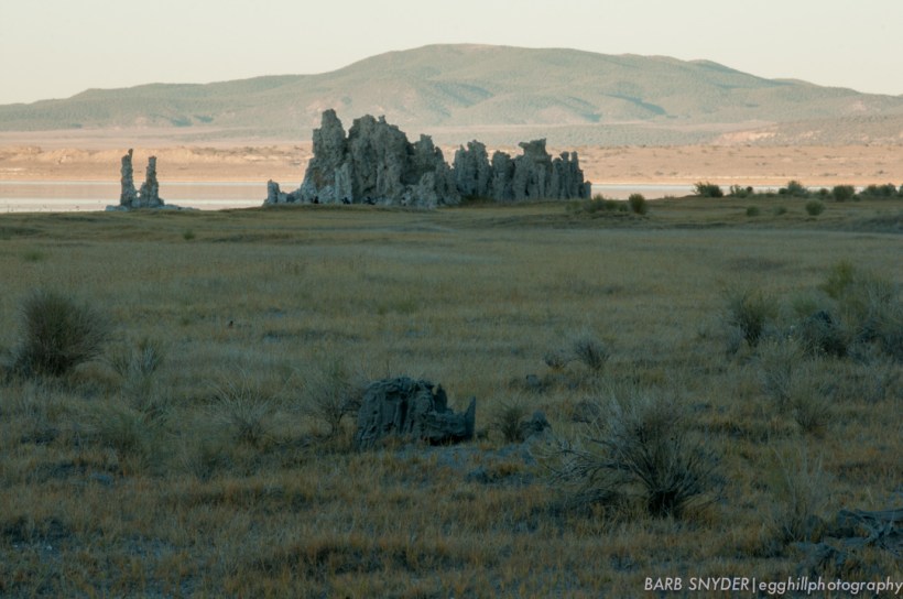 Tufa at Mono Lake from the distance. The sunset was not a spectacular one.