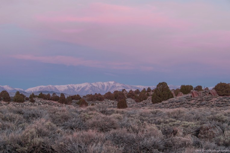 A little color appeared over the White Mountains to the east.
